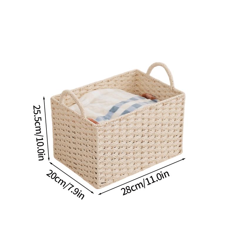 Складная корзина для хранения ручной работы, плетеная корзина для белья, органайзер для мелочей, декор рабочего стола, одежда, шкаф, корзина для пикника