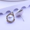 Cubic Zirconia Natural Freshwater Pearl Earrings For Women Fashion Cultured Pearls Stud Earrings