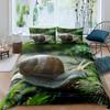 Snails Bedding Set 3pcs for Kids Boys Teens Snails On a Brnch Above The Water Comforter Cover Reptile Microfiber Duvet Cover Set