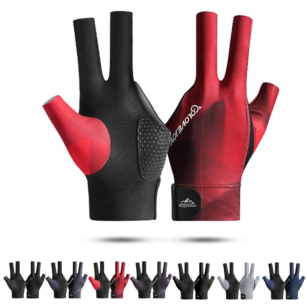 Перчатки для бильярда с открытыми пальцами, регулируемая наклейка, перчатки из полиэстера для снукера, портативные легкие многоразовые любительские тренировки