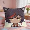 Xinyan Cute Genshin Impact Cushion Cover Square Short Plush Pillow Case Living Room Sofa Home Decor Funda X