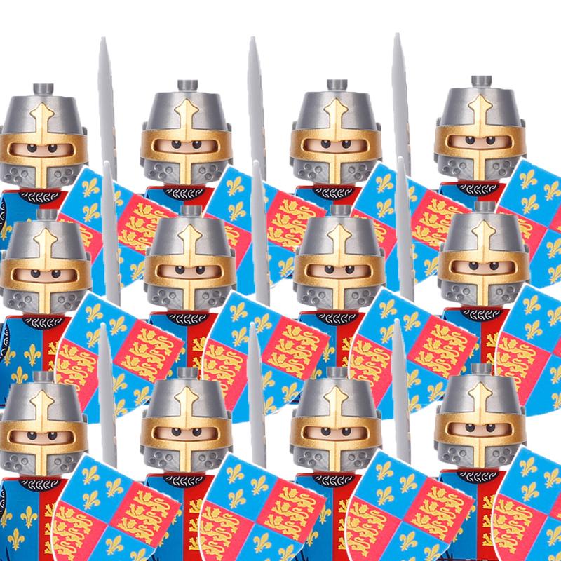 Совместимые MOC Средневековые Строительные Блоки Персонажи Солдаты Рыцари Драконов Черный Лев Орел Игрушка Подарок Кирпичики Фермер Солдат X048