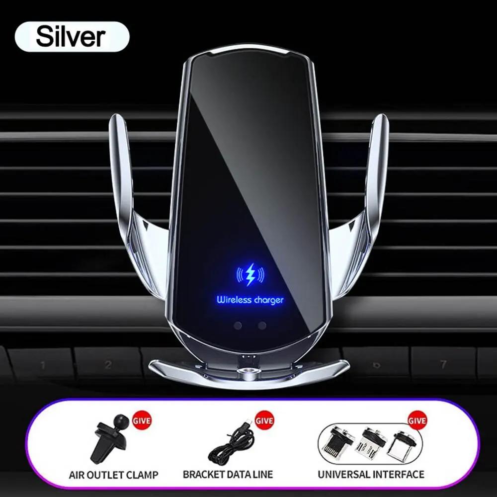 Smart Sensor 15W Беспроводное автомобильное зарядное устройство Автоматический зажимной держатель для iPhone и Qi Android Watch зарядное устройство Oneplus зарядное устройство Carregador S
