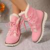 Внешнеторговые зимние женские сапоги большого размера, новый европейский и американский стиль, на шнуровке, на толстой подошве, бархатные, утепленные женские сапоги