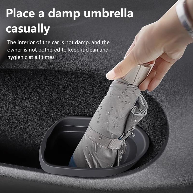 For Tesla Model Y 2025 Car Door Trash Can Silicone Door Storage Box Waterproof Garbage Can 2024 Model 3 Car Accessories