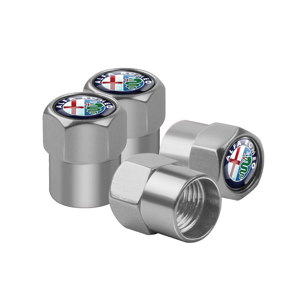 4pcs 3D Metal Wheel Tire Valve Stem Caps Cover Auto Accessories For Alfa Romeo 159 156 Mito Giulia Stelvio Giulietta Tonale TZ3 tfc123