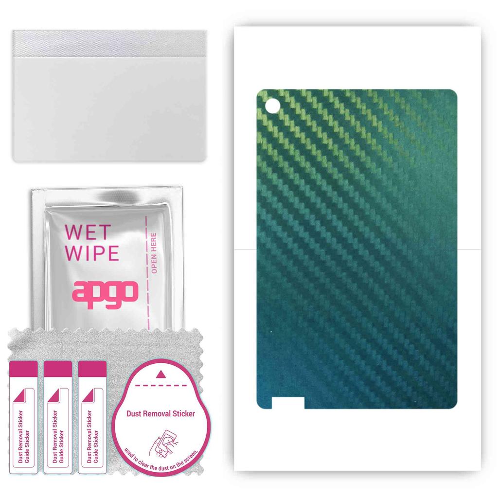 apgo Protective Skin Sticker for the back compatible with Lenovo Tab M10, Wrap Film, Foil, Vinyl - Pattern Carbon Chameleon CAKA1