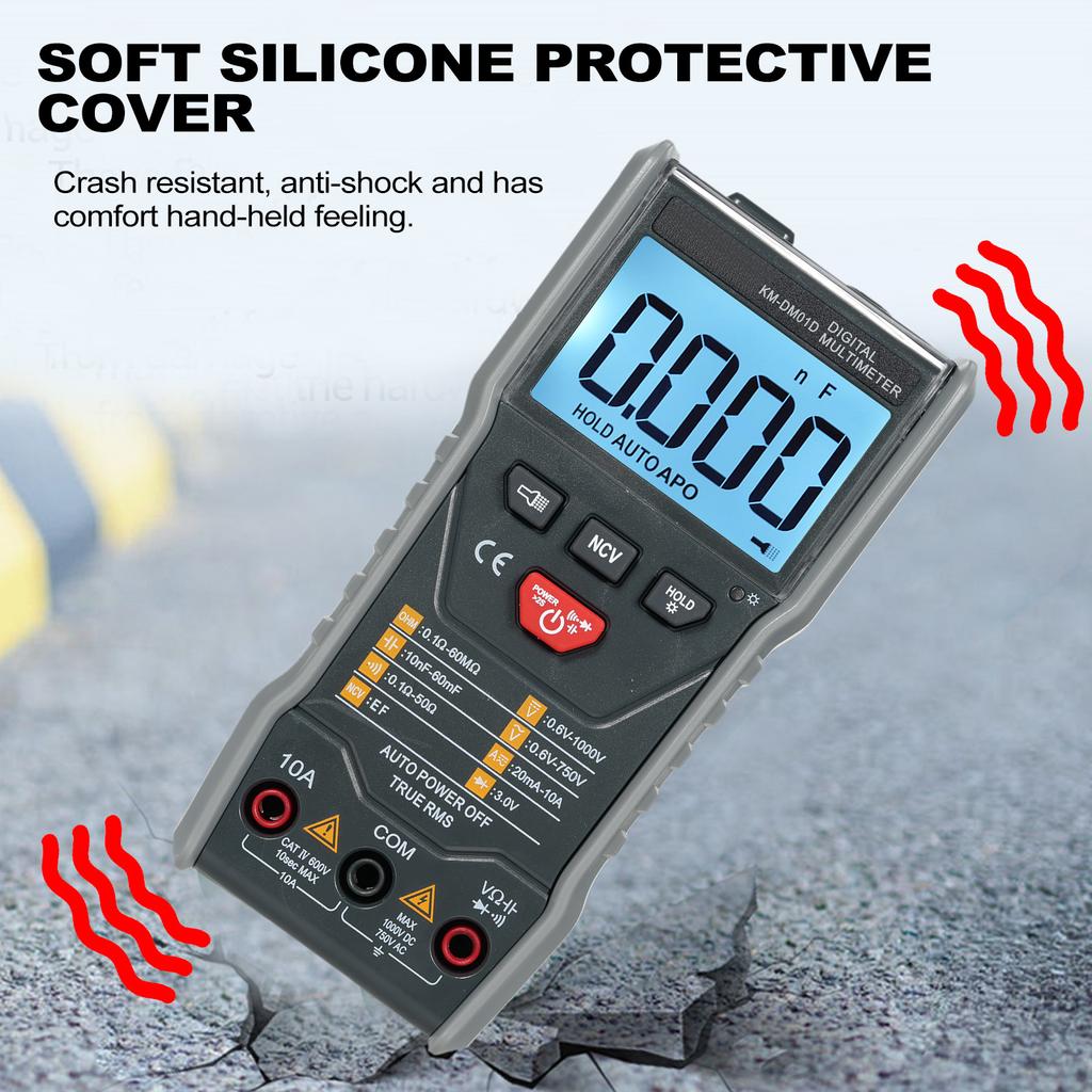 KMDM01D Интеллектуальный цифровой мультиметр Автоматический диапазон 6000 отсчетов NCV Универсальный портативный измеритель