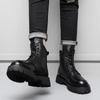 Новое поступление роскошных высоких мужских ботинок 2024 года, модные мужские ботинки из натуральной кожи с боковой молнией, мужские мотокроссовые ботинки