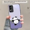 Милый и очаровательный панда Для vivo Y100 Y33s Y03 Y36 Y35 Y52 Y72 Y55 Y16 Y76 Y75 Y72 5G iQOO 12 Z9 Turbo Черный Стеклянный Чехол для Телефона