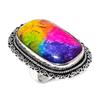 Rainbow Solar Quartz Handmade 925 Sterling Silver Jewelry Ring Size 8.5 o6V68