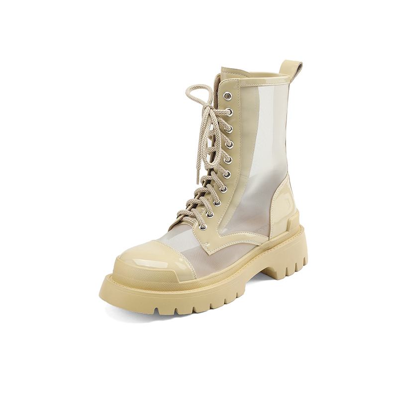 Krazing Pot Летние ботинки из овчины с круглым носком, модные ботильоны из воздушной сетки с заклепками и перекрестной завязкой