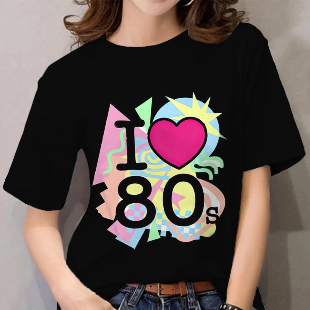Funny T Shirt For Women Fashion O-neck Ladies Clothes Top 80's Graffiti Street Women's T-shirt Casual Summer Female Tee Shirt