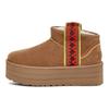 UGG Классические ультрамини ботинки-косичка Каштановые Женские 1138491-CHE