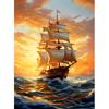 5d DIY Алмазная картина, вышивка крестом, океан, закат, парусный спорт, пейзаж, алмазная вышивка, мозаика, полный круглый дрель, домашний декор