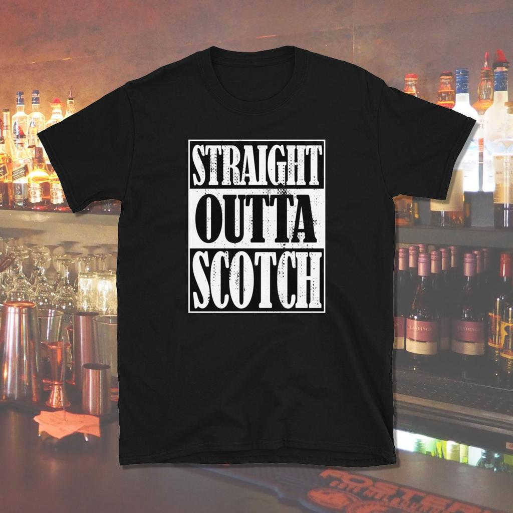 Straight Outta Scotch, Scotch Lover Shirt, Whiskey Lover Shirt, Whiskey Gift, Mixology Shirt, Bar Shirt, Short-Sleeve Unisex T-Shirt