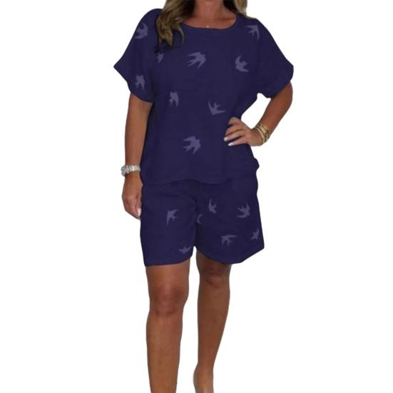 Yousheng повседневный комплект из двух частей для женщин, хлопковый лен, O-образный вырез, короткие рукава, топ и шорты, комплект свободной домашней одежды, подходящий костюм на весну и лето