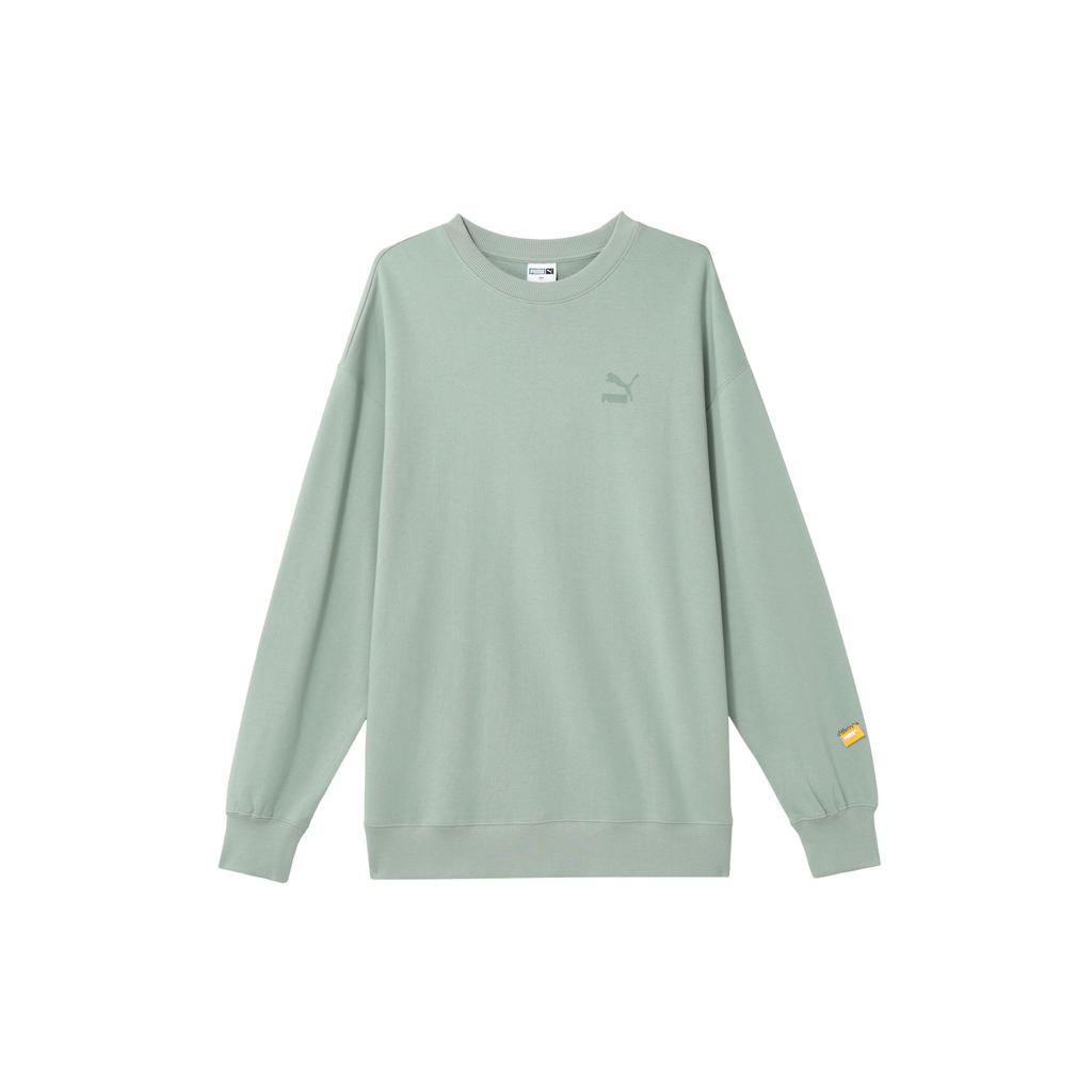 Puma Классический логотип печати Повседневный спортивный свитер свитшот Мужской свитшот Зеленый 624941-54