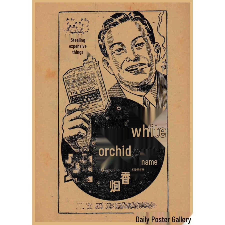 Vintage Chinese Era Poster: Retro Bar, Restaurant, and Coffee Shop Kraft Paper Wall Art