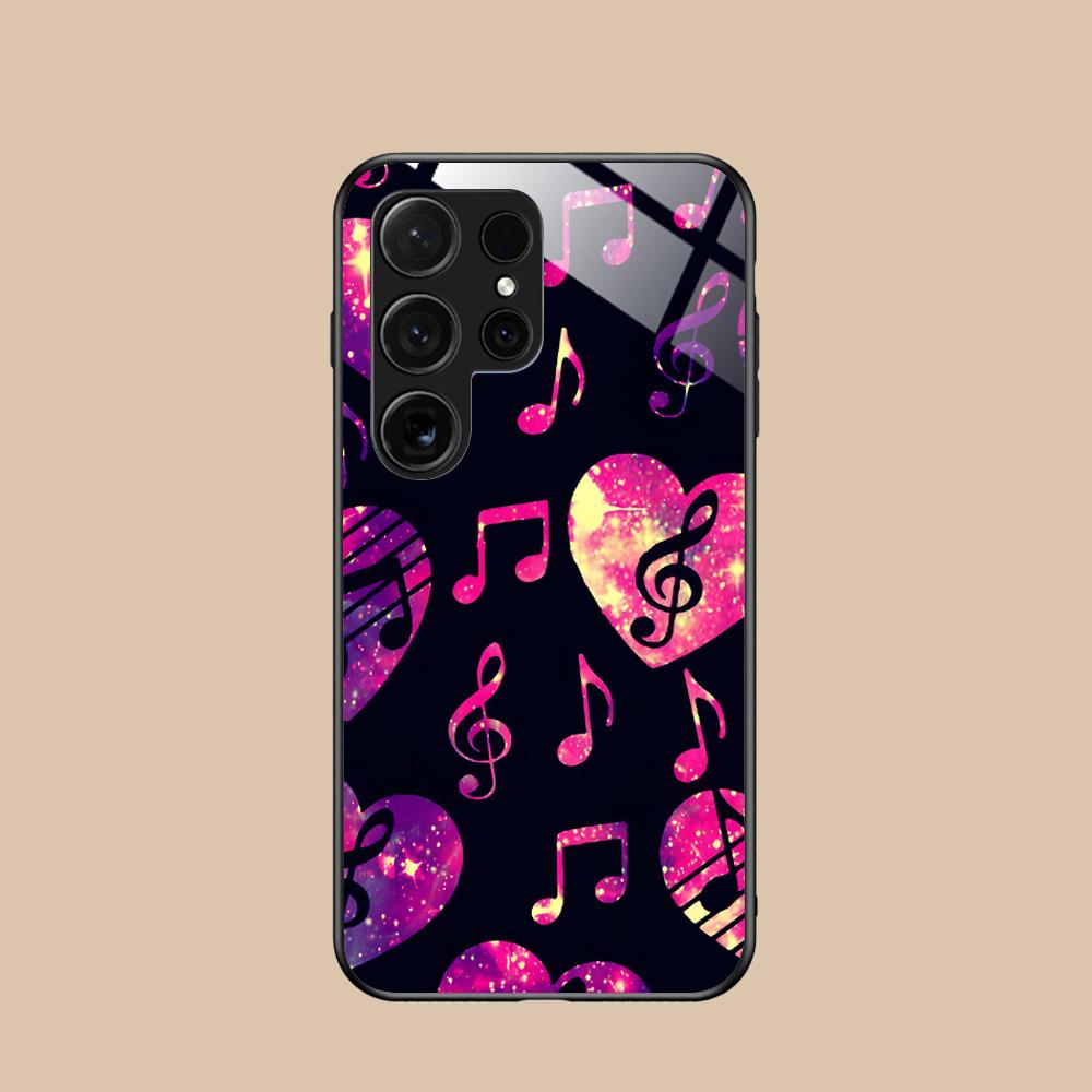 Чехол для мобильного телефона с нотным станом для Samsung Galaxy A56 55 54 53 52 51 36 35 34 23 16 15 5G Стеклянный Цветной Чехол Смартфон