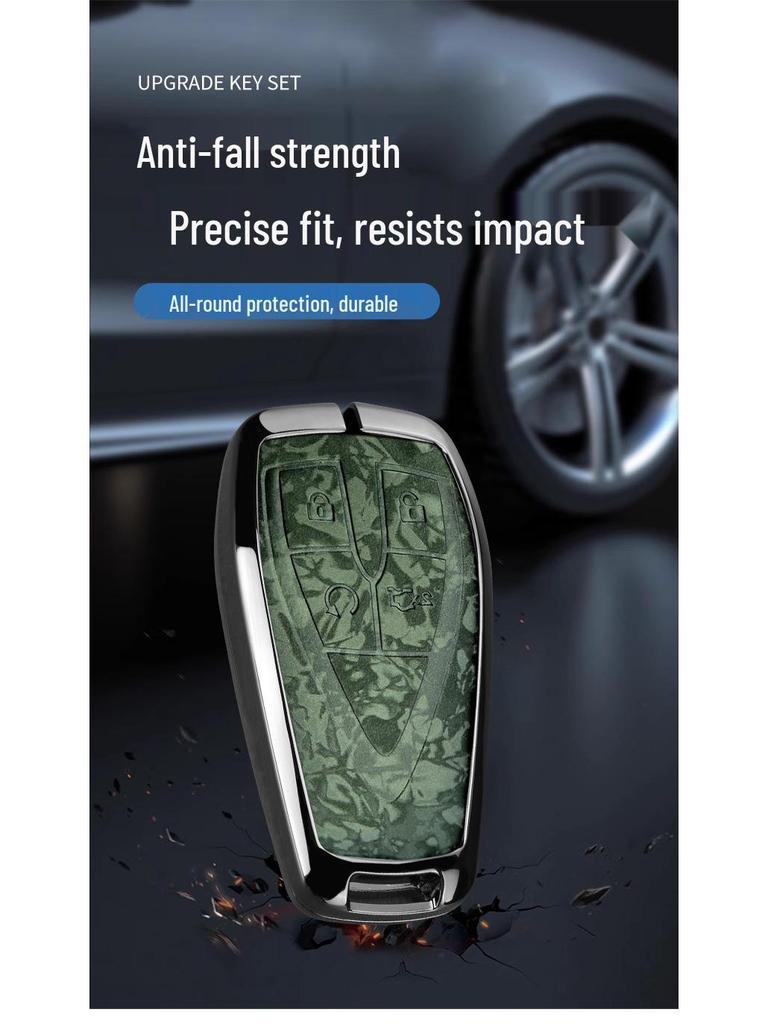 Changan Qiyuan A05/A06/A07 Key Cover - Q05 125MAX Remote Metal Shell with Leather Snap Button