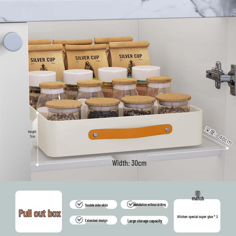 Pull-Out Basket Drawer Dish Rack for Kitchen Cabinet Storage