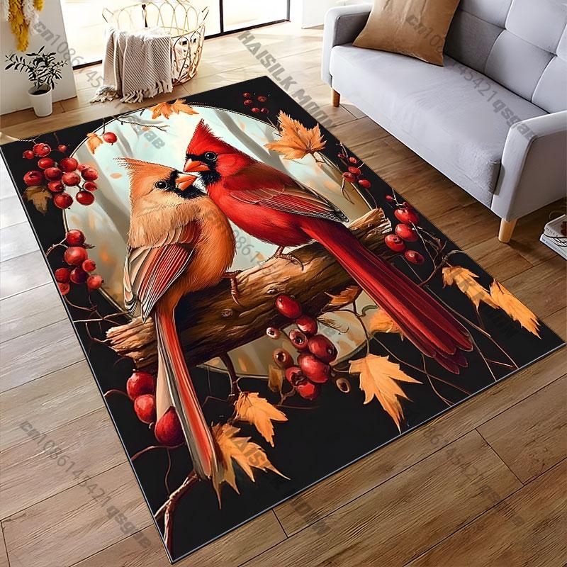 Red bird flowerscarpet Yoga living room room decor children's crawling mat doormat area rug games floor mat