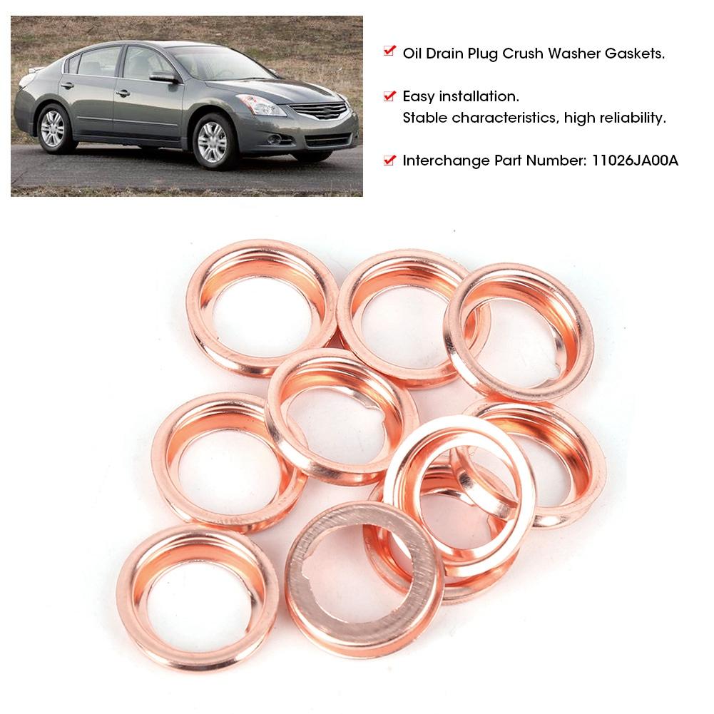 10 шт. Уплотнительные шайбы для сливной пробки масляного поддона 11026JA00A подходят для Nissan 20102011