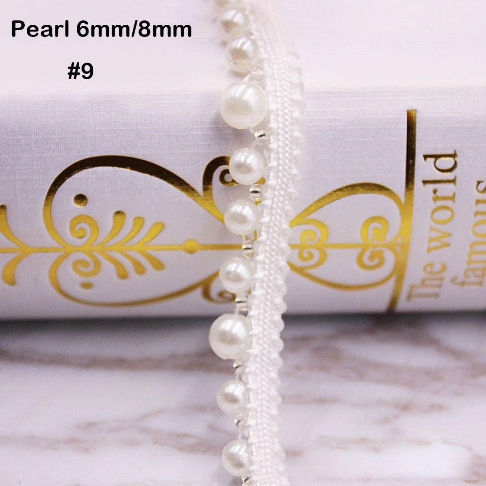 Ткань для одежды Отделка Кружевная отделка Ручная работа Жемчужная бисерная кружевная лента Жемчужная оплетка Кружевная лента