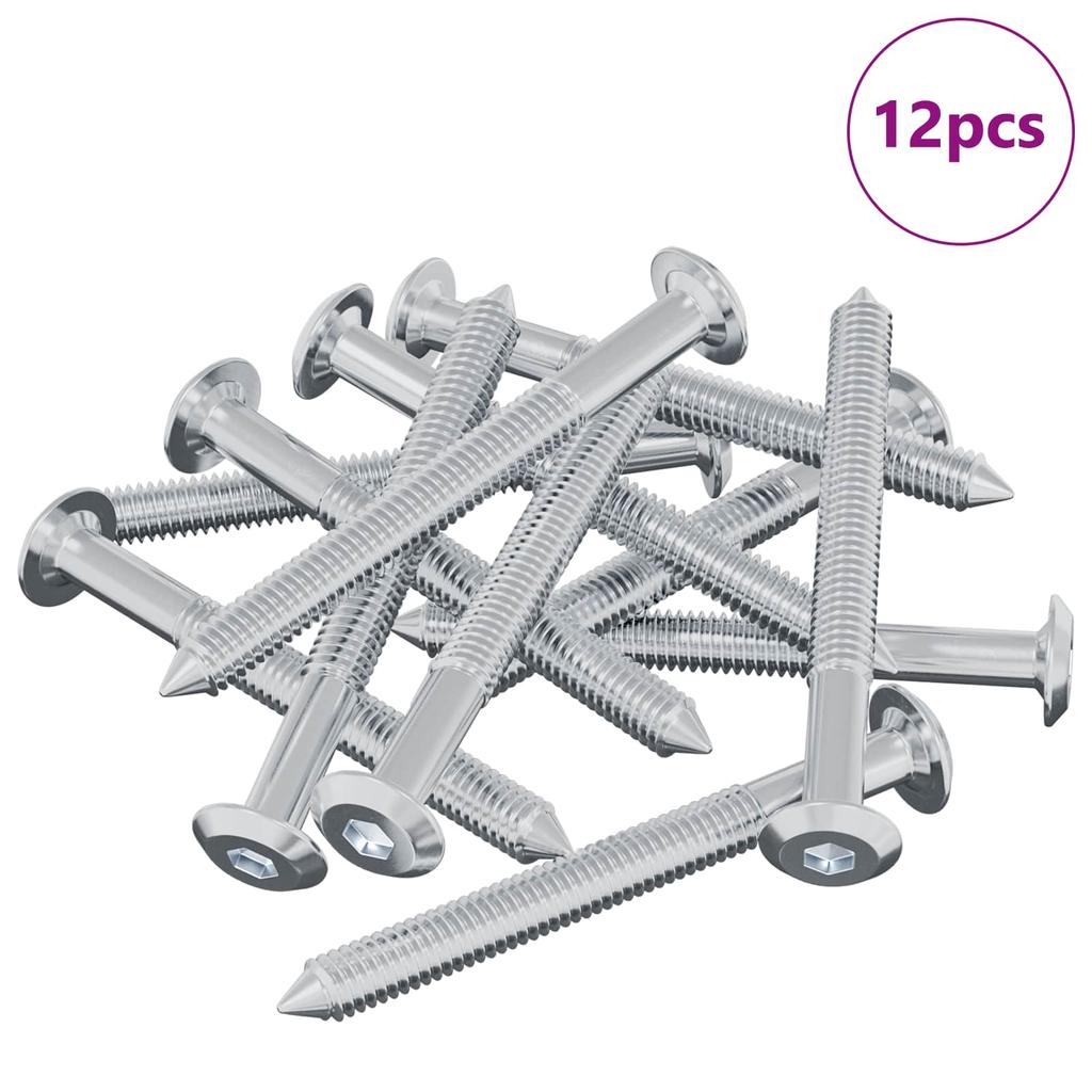 Screw 12 pcs Silver M6 x 60 mm Steel