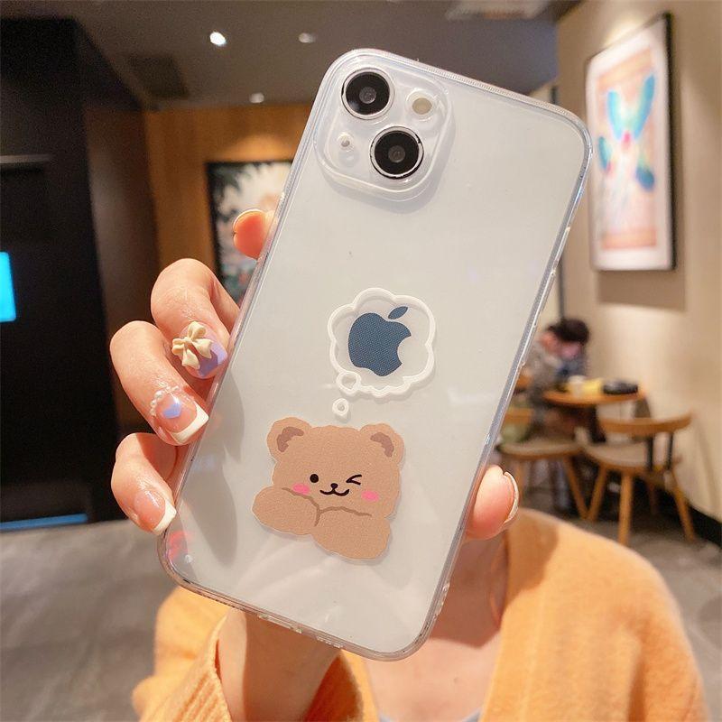 Подходит для Apple 15promax чехол для телефона, обнимашка плюшевый мишка 14 iPhone, анти-падение 13 минималистский все включено 12 мягкий чехол 11