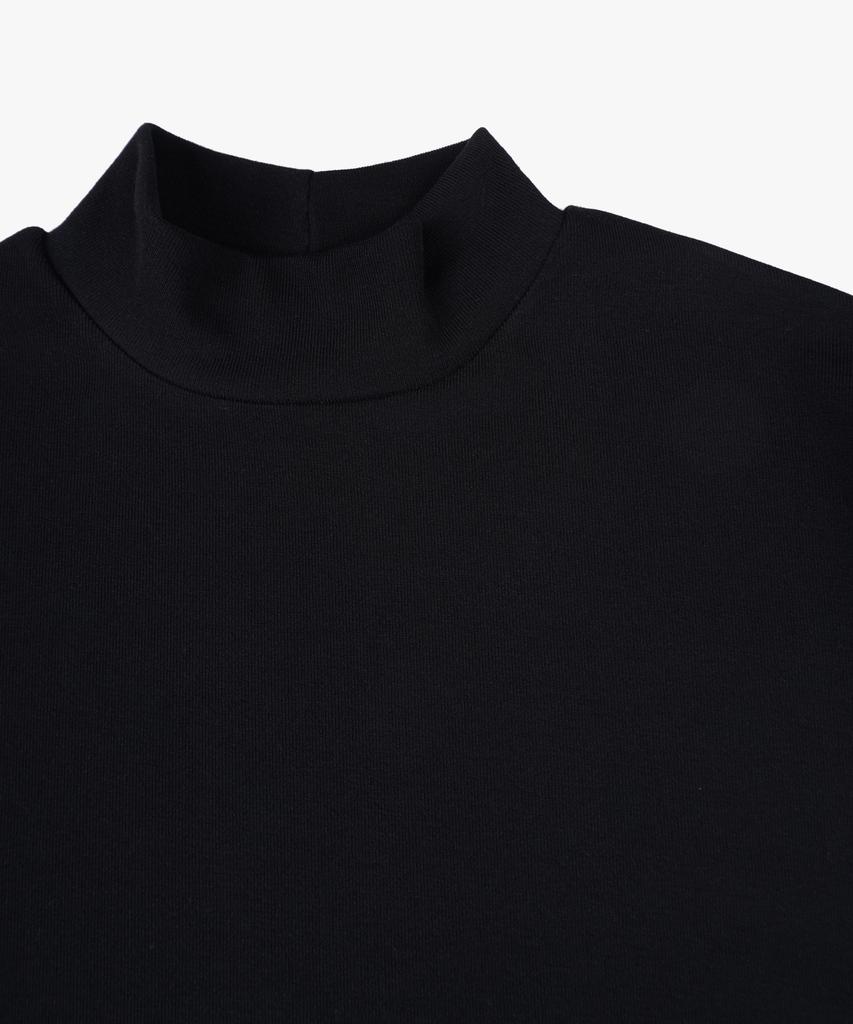 ESN Ribbed Half Turtleneck Knit T-Shirt Black