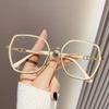 Vintage Square Metal Glitter Frame Reading Glasses Fashion Women Oversized Optical Eyewear Anti Blue Light Prescription Glasses