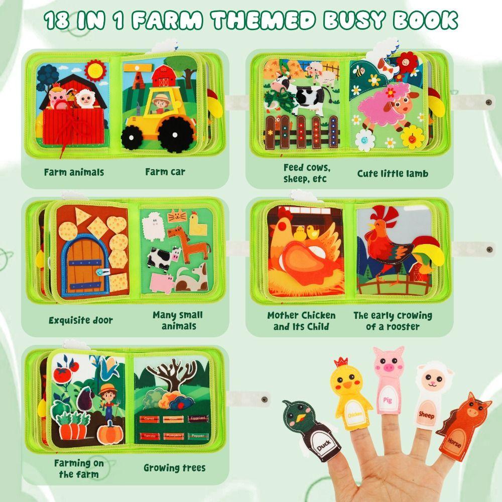 История о фермерских животных Монтессори Игрушки Фетр Навыки жизни Подбор Раннее образование Фетровая книга Книжка-тихоня Раннее образование