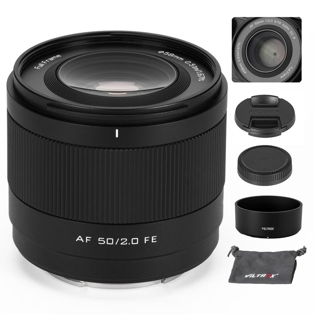 VILTROX 50mm AF 50mm F2 Lens for FE Mount Sony Full Frame STM Autofocus Prime Lens for Sony E Mount Camera A7C A7ll A7RlI A7SIII A7III A7RIII A7IV