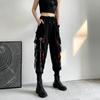 2022 Spring Autumn Harem Casual Women's Pants Streetwear Cotton Ribbons Joggers Ankle Length Cargo Pants For Girls
