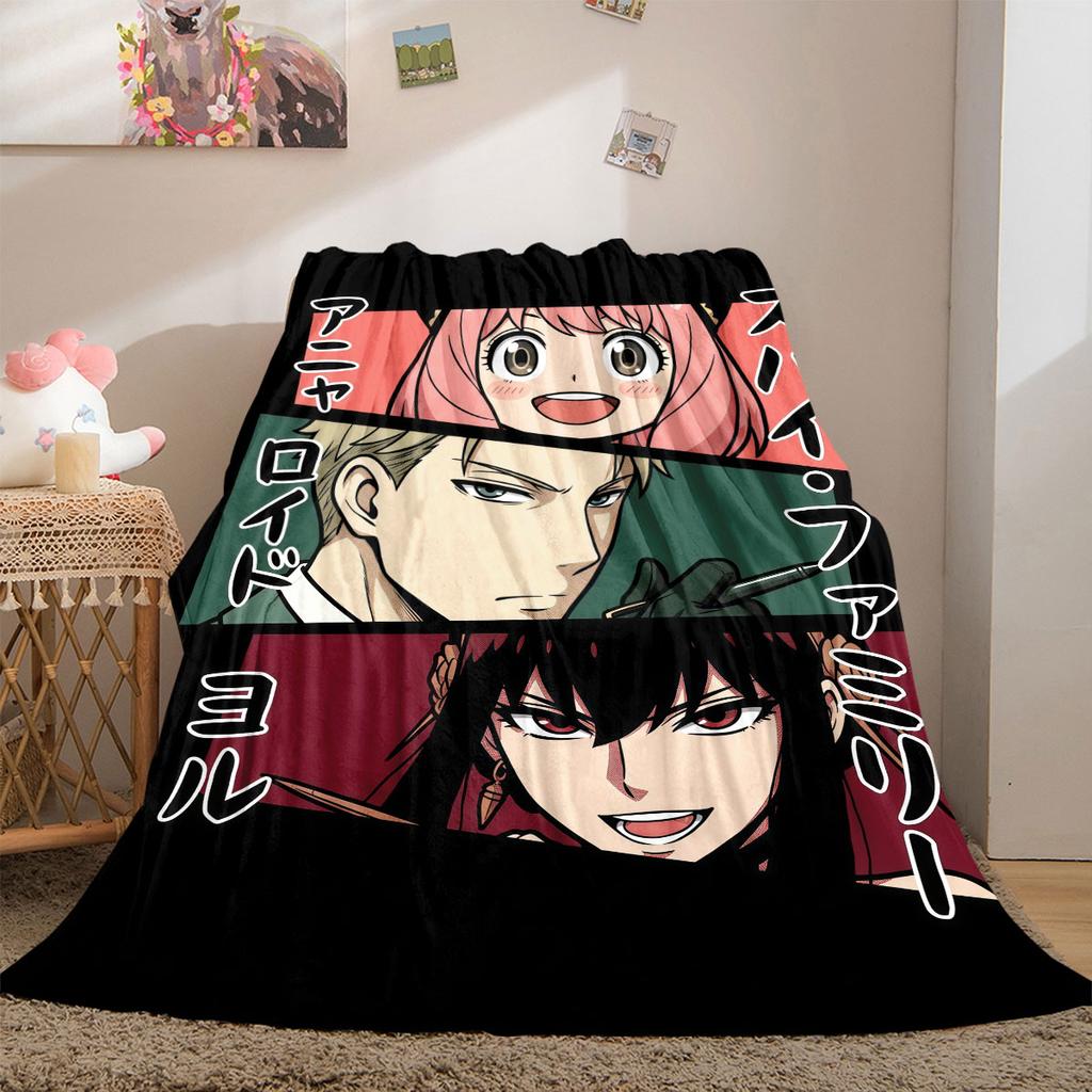 SpyxFamily Pretty 2D Cartoon Flannel Blanket, Print Decoration for Bed, Soft Sofa Travel Picnic Blanket_LIAN