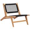 Teak Wood Sun Lounger with Footrest and Rope Design
