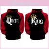 Роскошные парные худи с коронами короля и королевы для мужчин и женщин