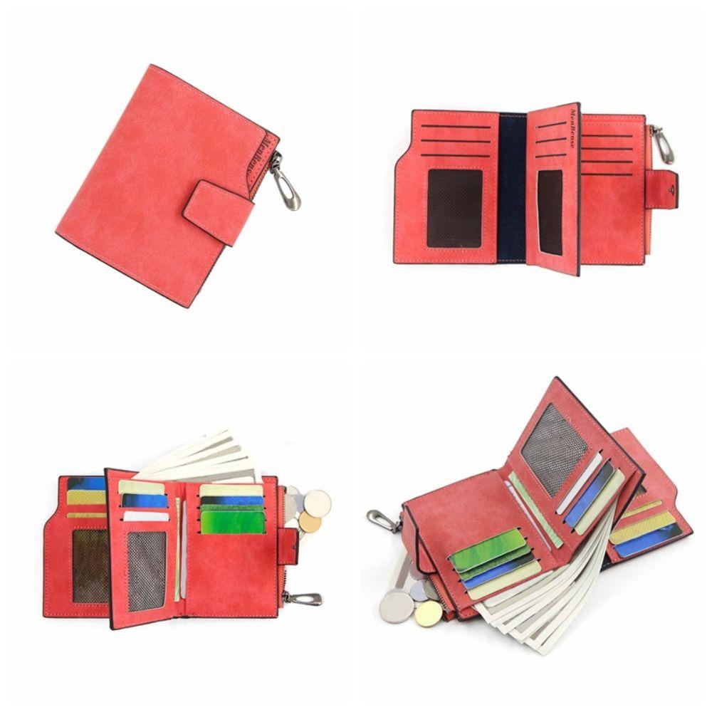 Large Capacity Cash Purse Bag PU Leather Short Wallets Elegant Pocket Purse Wallet  Outdoor