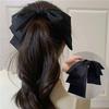 Korean Girls Big Satin Hair Clip Hair Bows Girl Women Solid Pink Black Multi Layer Hair Pin for Hair Accessories