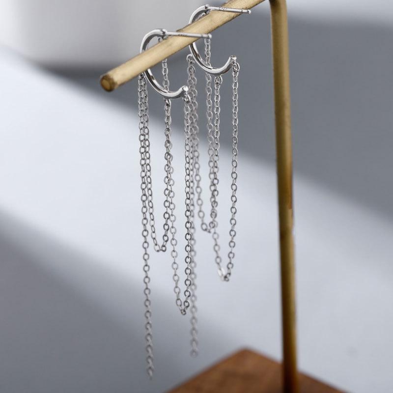 Hook Fringed Earrings for Women Long Style Fresh and Versatile Earrings