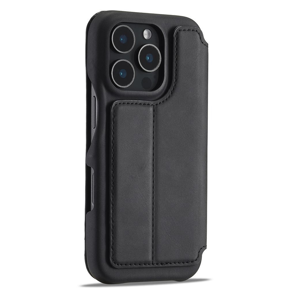 LC.IMEEKE For iPhone 16 Pro Case Card Holder Stand Leather Phone Cover