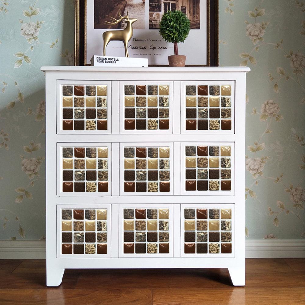 3D Мозаичная Кристаллическая Фарфоровая Плитка Наклейка - Сделай Сам Водонепроницаемый Самоклеящийся Декор для Стен и Пола