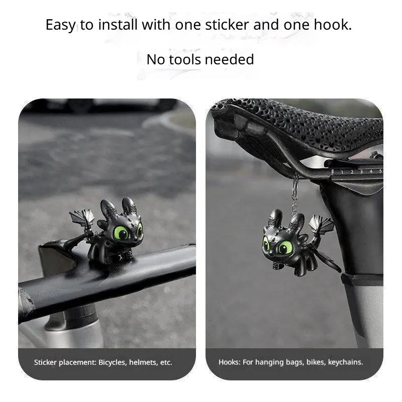 New How To Train Your Dragon Toothless Mini Figurine Ornament Shaking Light Up Eyes Breathing Lamp Effect Movable Wings Pendant
