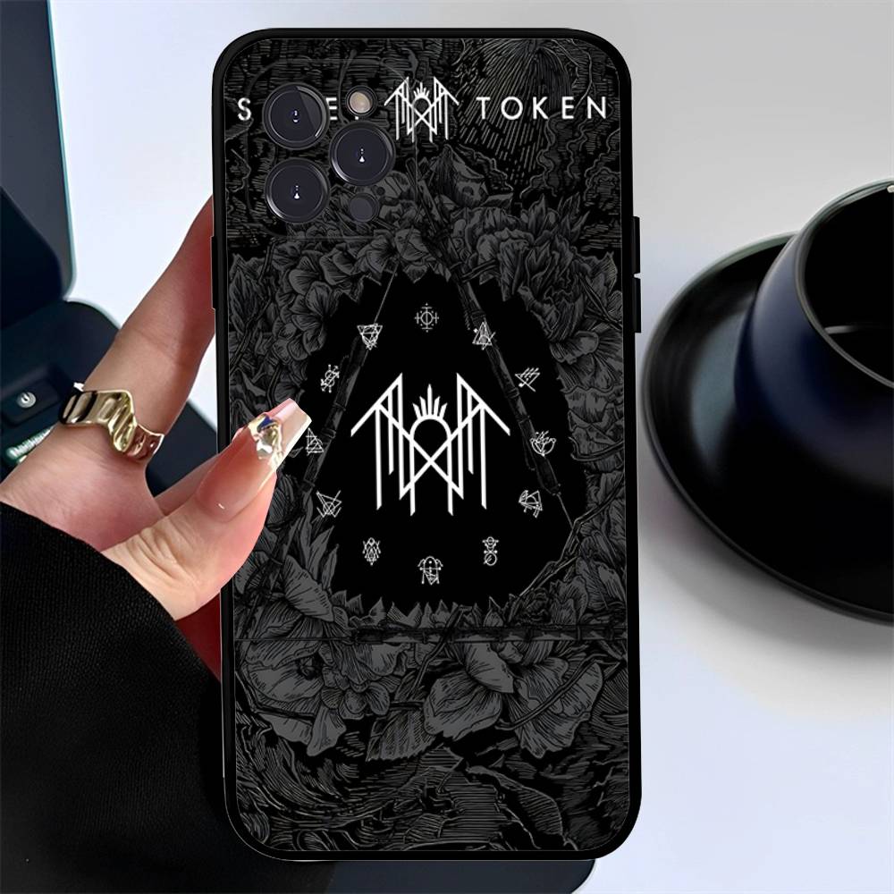 Чехол-брелок Sleep Rock Band T-Token для iPhone 17 16 15 11 13 14 Pro Max Plus 12 Mini Черный