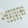Floral Art English Letter Drip Oil Alloy Charms for DIY Jewelry & Bracelet Pendants