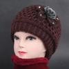 Middle-aged and Elderly Winter Hat Women Plus Velvet Warm Grandma Cotton Hat Winter Mother Knitted Woolen Hat Old Lady Hat