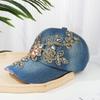 Rhinestone Women's Hat Sun Hat Golden Flowers Diamond-studded Baseball Caps Cowboy Hat Cap