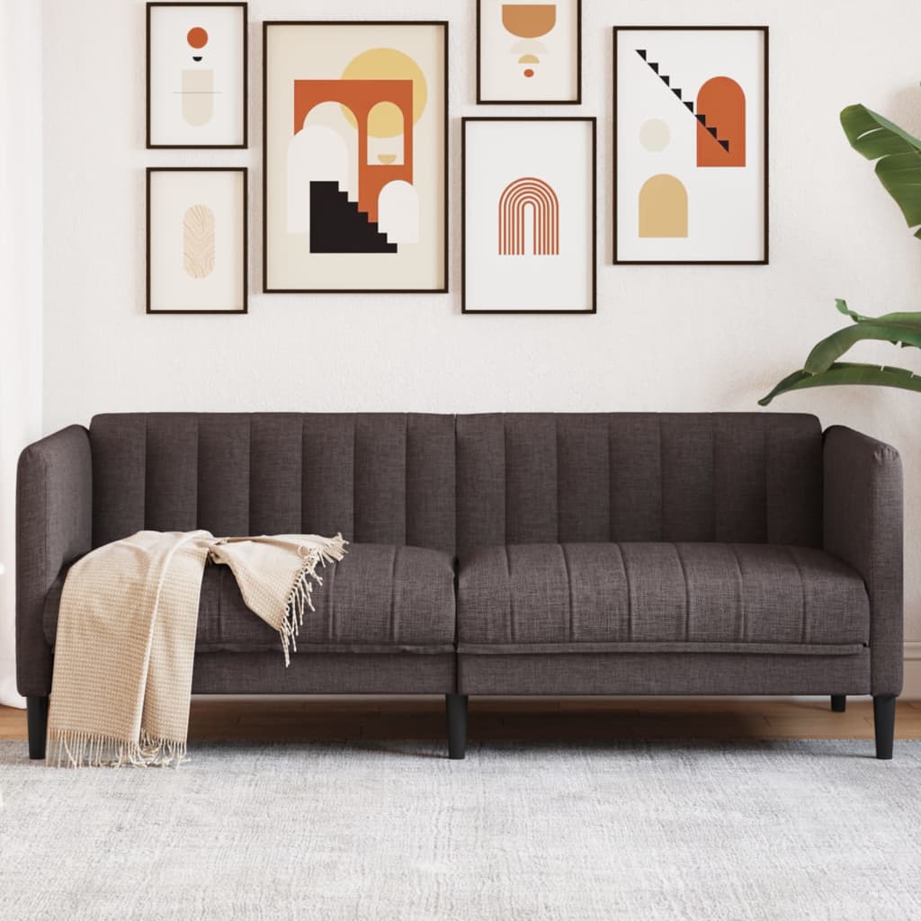 2 Seater Sofa in Dark Brown Fabric